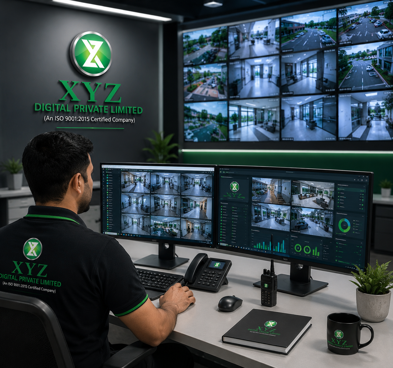 XYZ Digital office and monitoring wall